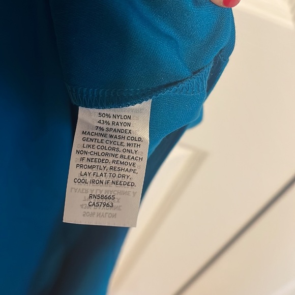 Nordstrom Open Edit sleeveless ruched side slit maxi dress in blue size XS  NWOT - Picture 7 of 9